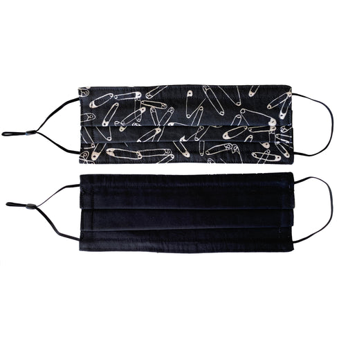 Mascherina in cotone reversibile "Spille da balia".